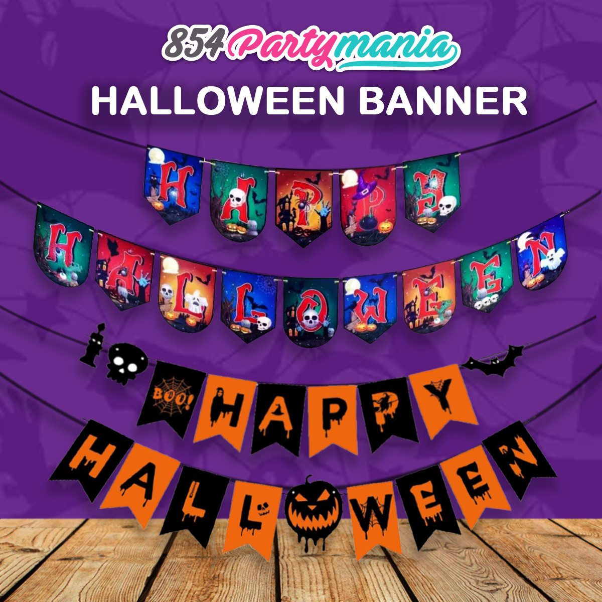 HAPPY HALLOWEEN BANNER AND BANDERITAS