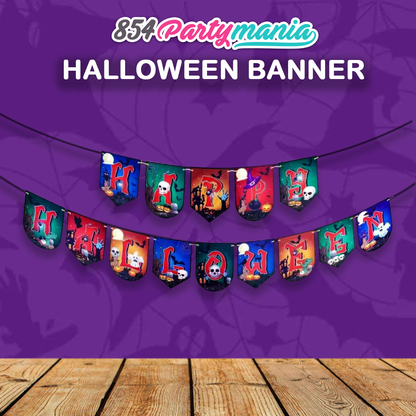 HAPPY HALLOWEEN BANNER AND BANDERITAS