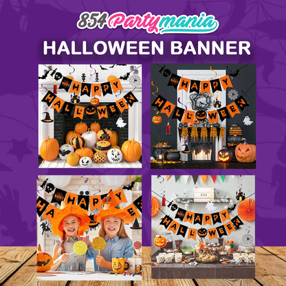 HAPPY HALLOWEEN BANNER AND BANDERITAS