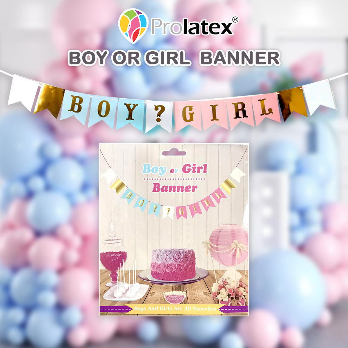 GENDER REVEAL BANNER (sold by 12's)