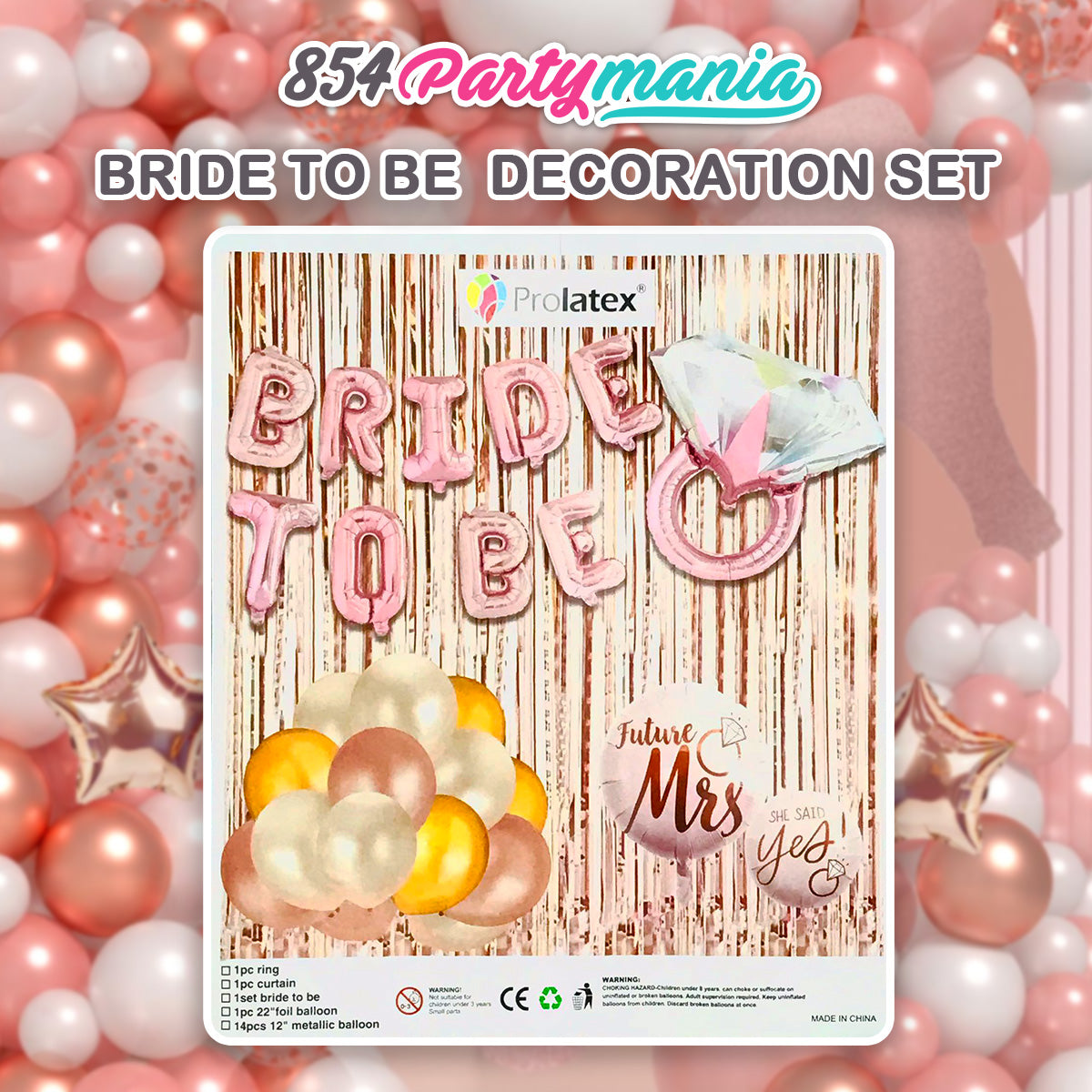 BRIDE TO BE PARTY DECOR SET (sold by 10's)