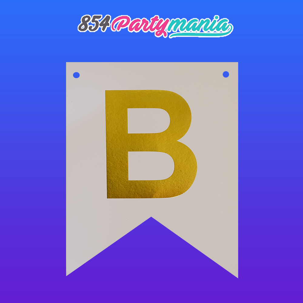 Letter and Number DIY Banner White