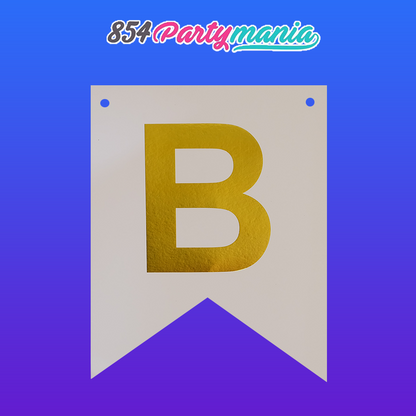 Letter and Number DIY Banner White