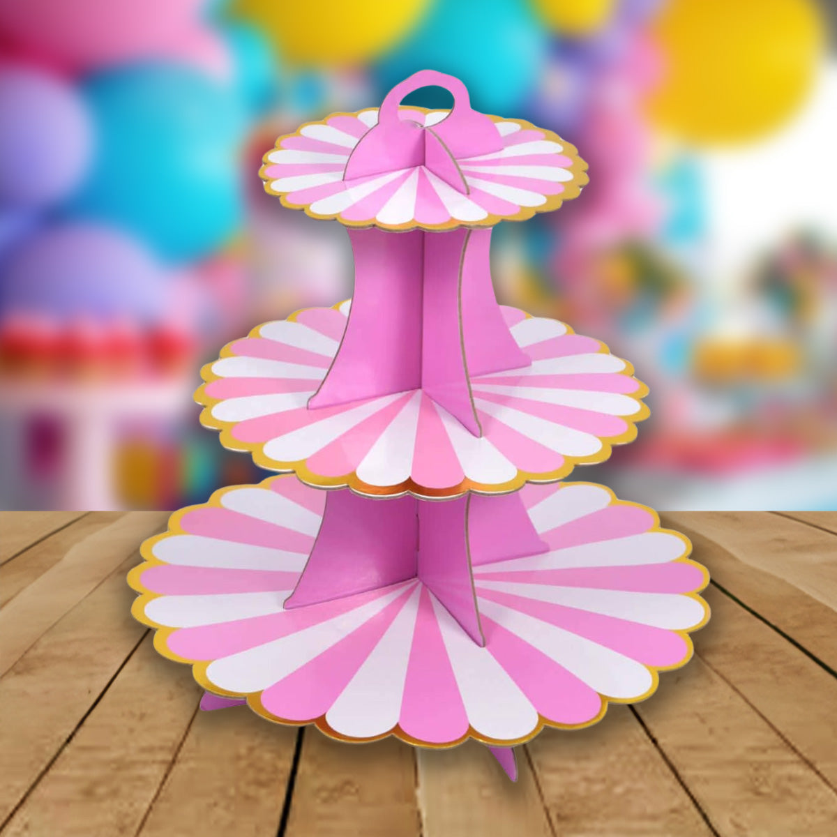 Cupcake Stand 3 Tier Board Pastel Scallop (10pcs min)