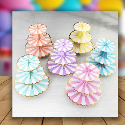 Cupcake Stand 3 Tier Board Pastel Scallop (10pcs min)