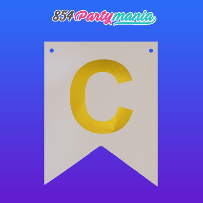 Letter and Number DIY Banner White