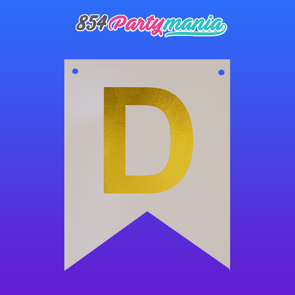 Letter and Number DIY Banner White