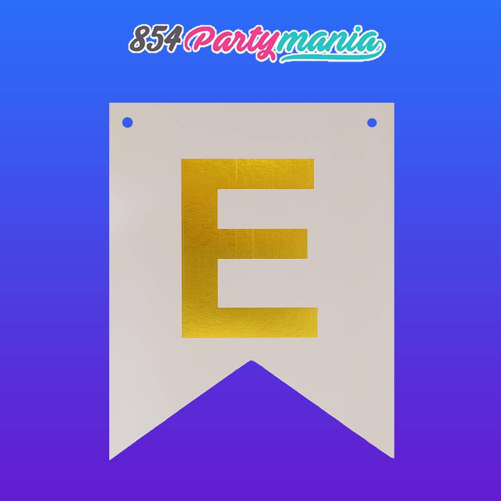 Letter and Number DIY Banner White