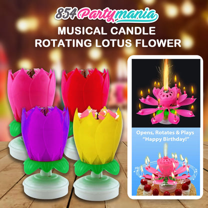 Rotating Musical Lotus Candle (10pcs min/ order)