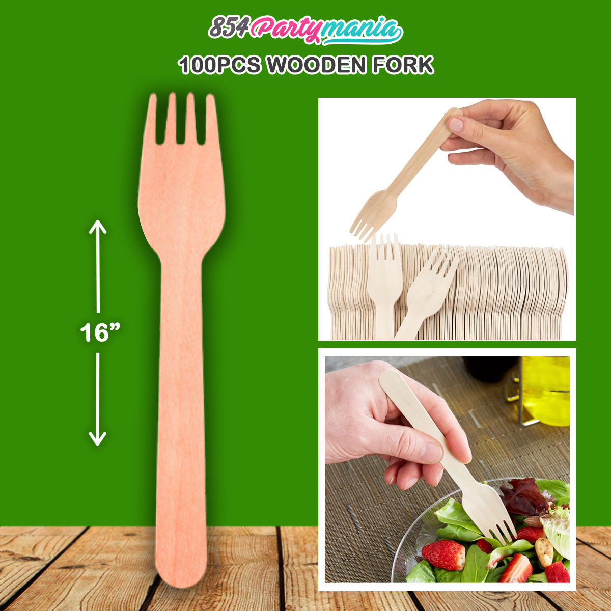 100pcs Wooden Utencils