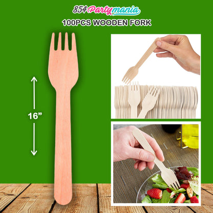 100pcs Wooden Utencils