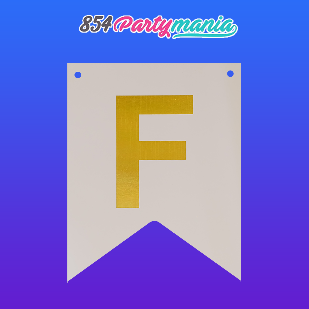 Letter and Number DIY Banner White