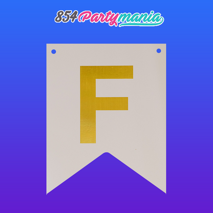 Letter and Number DIY Banner White