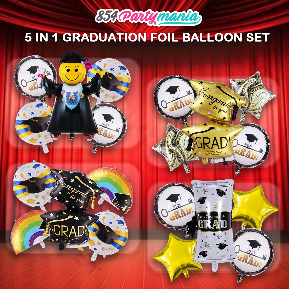 5in1 Balloon Set Graduation (sold by 10's)