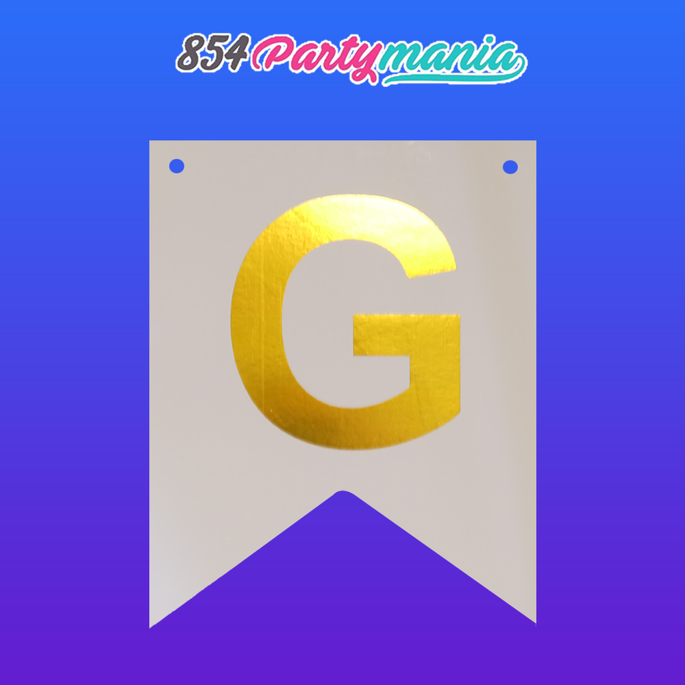 Letter and Number DIY Banner White