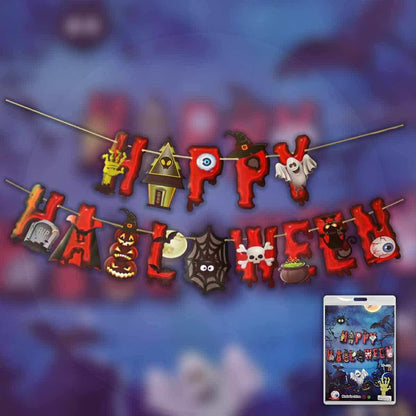 HAPPY HALLOWEEN BANNER AND BANDERITAS