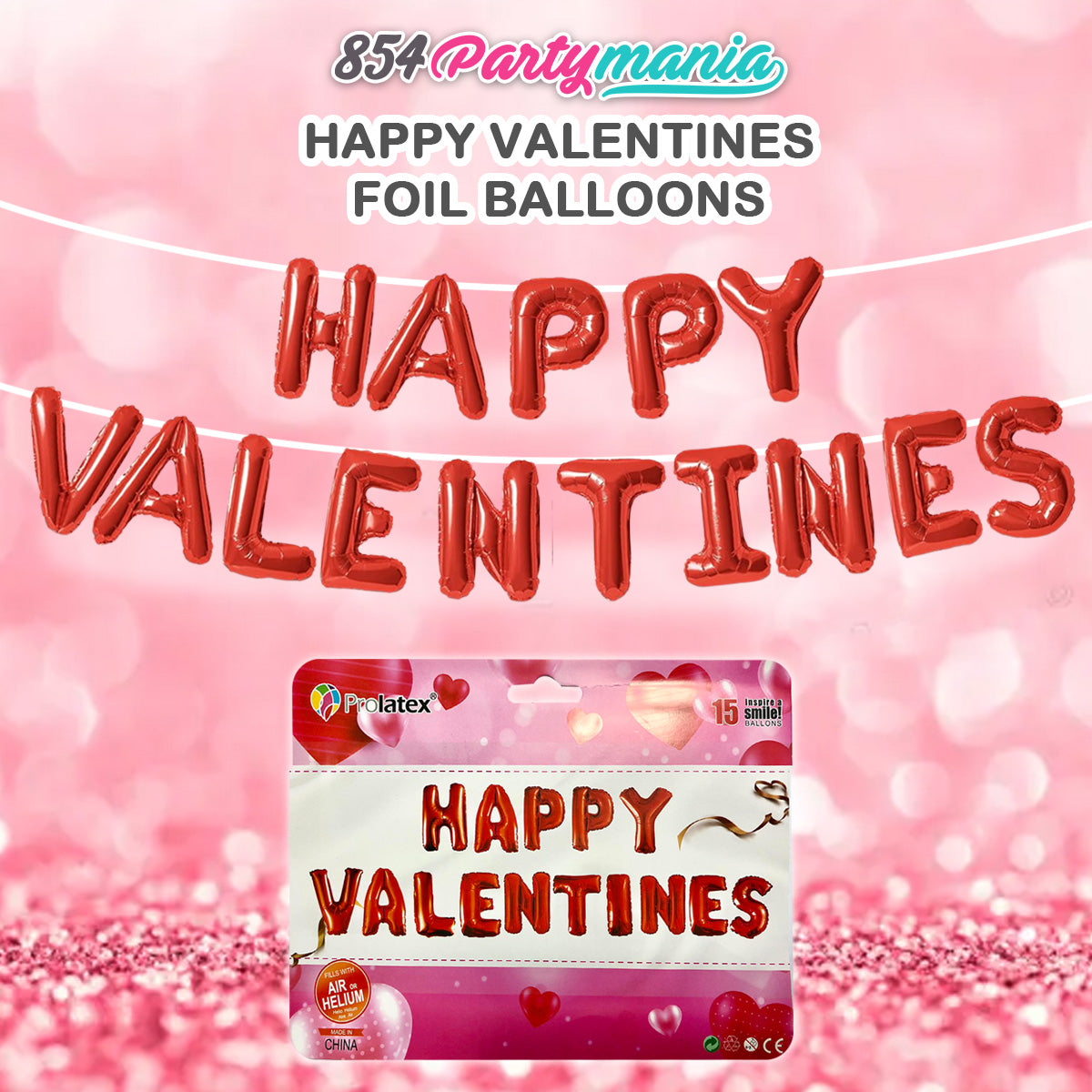 HAPPY VALENTINES LETTER FOIL SET