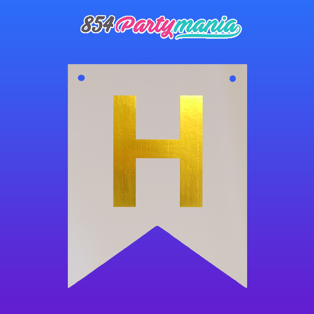 Letter and Number DIY Banner White