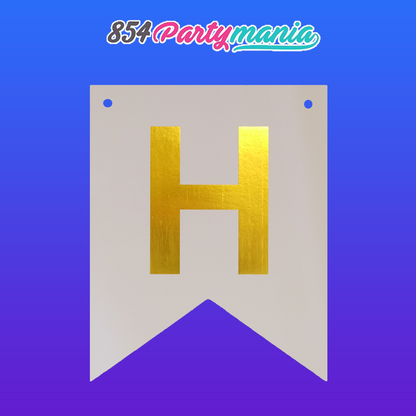 Letter and Number DIY Banner White