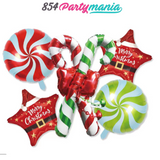 Christmas 5in1 Foil Balloon Set (sold by 10's) Seasonal