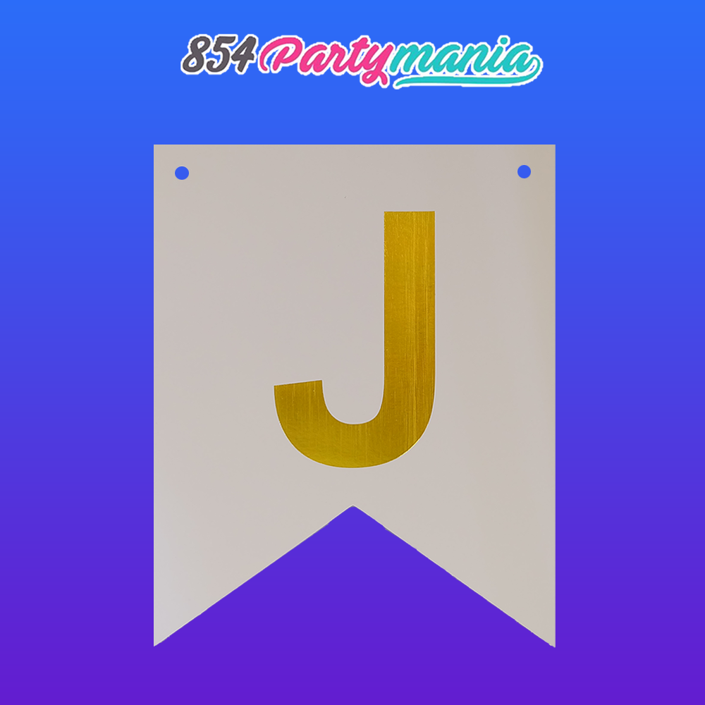 Letter and Number DIY Banner White