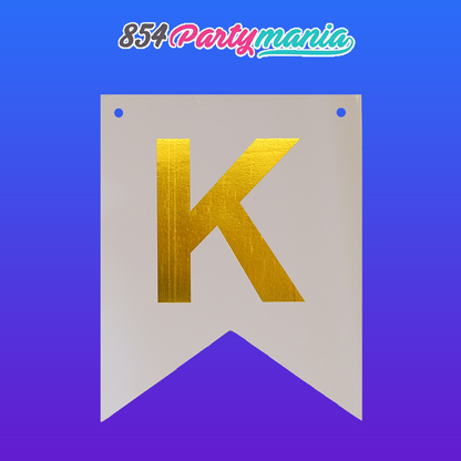 Letter and Number DIY Banner White