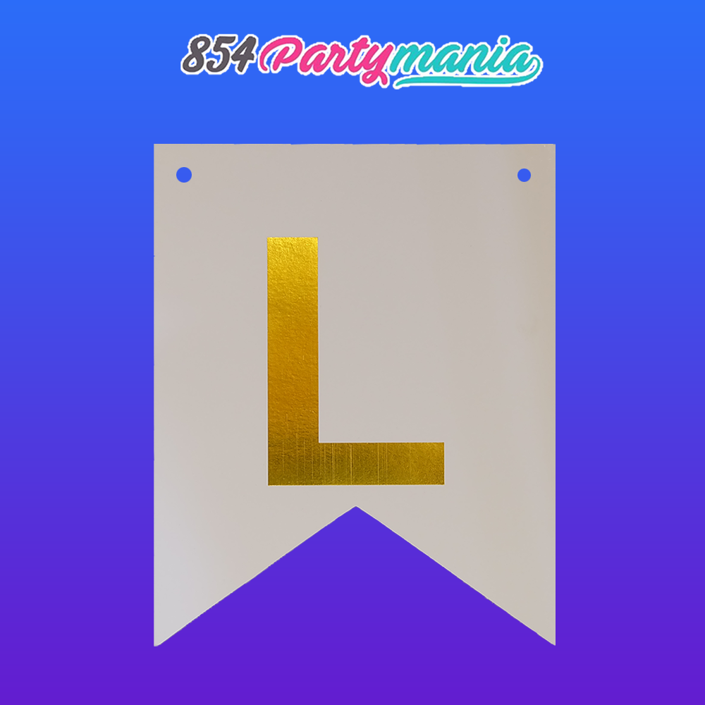 Letter and Number DIY Banner White