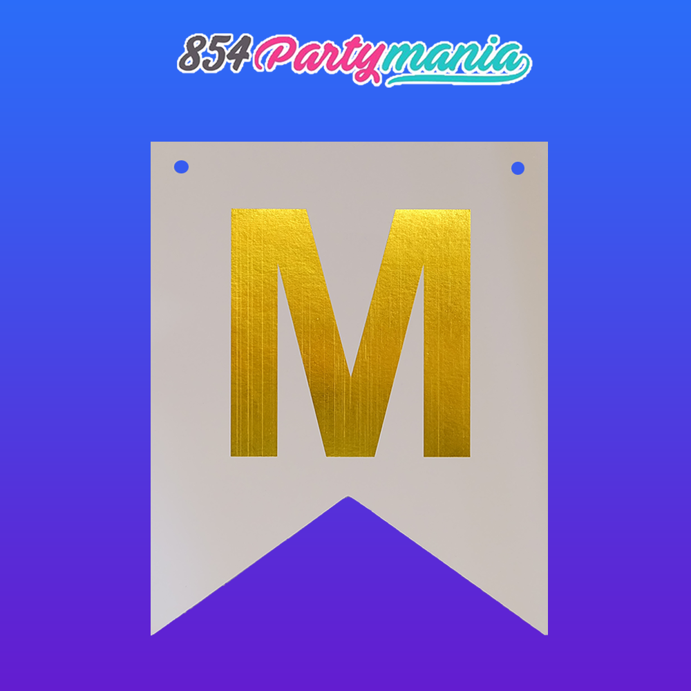 Letter and Number DIY Banner White