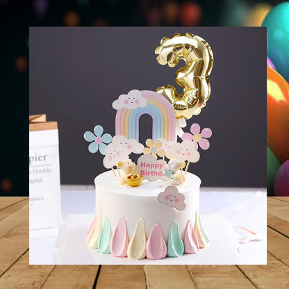 NUMBER BALLOON CAKE TOPPER (sold by 12's)