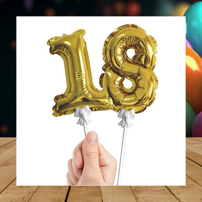 NUMBER BALLOON CAKE TOPPER (sold by 12's)