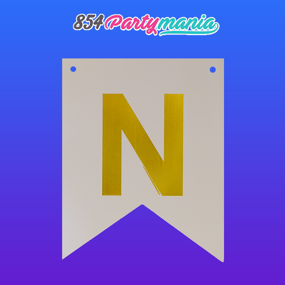 Letter and Number DIY Banner White