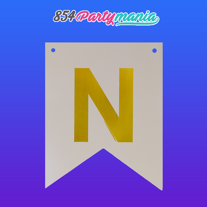 Letter and Number DIY Banner White