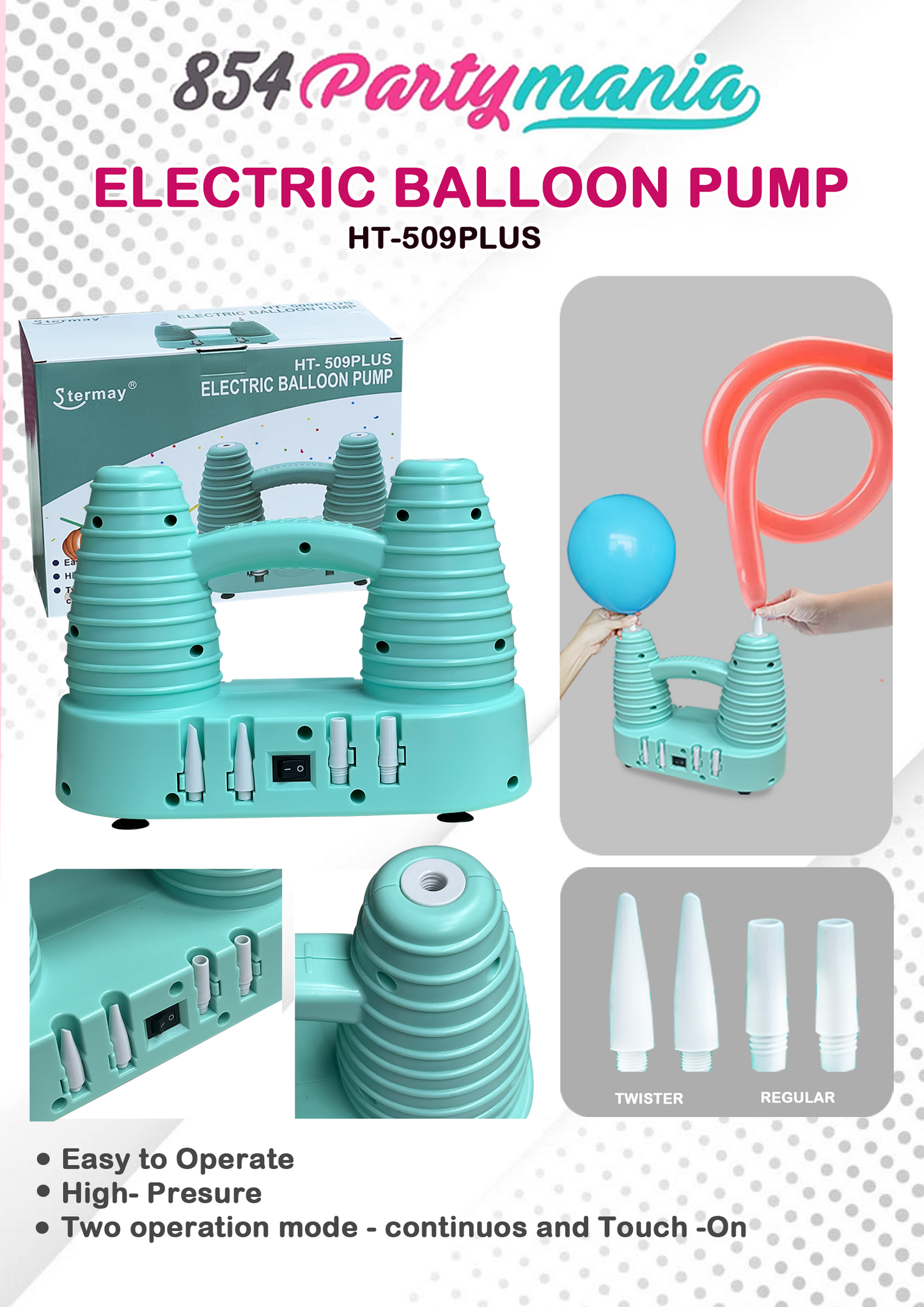 ALL IN 1 ELECTRIC BALLOON PUMP HT-509PLUS