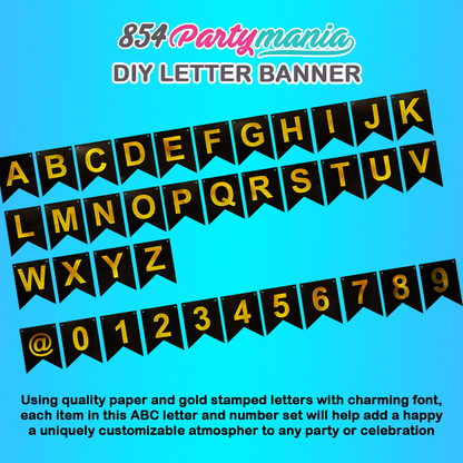 Letter and Number DIY Banner Black