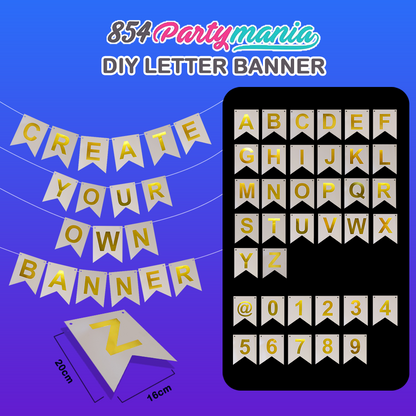 Letter and Number DIY Banner White