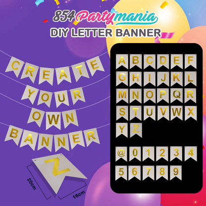 Letter and Number DIY Banner White