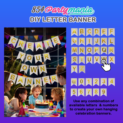 Letter and Number DIY Banner White