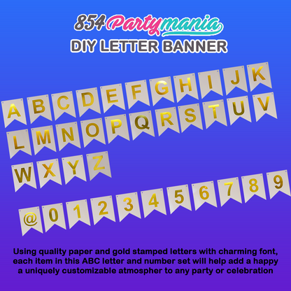 Letter and Number DIY Banner White