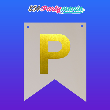 Letter and Number DIY Banner White