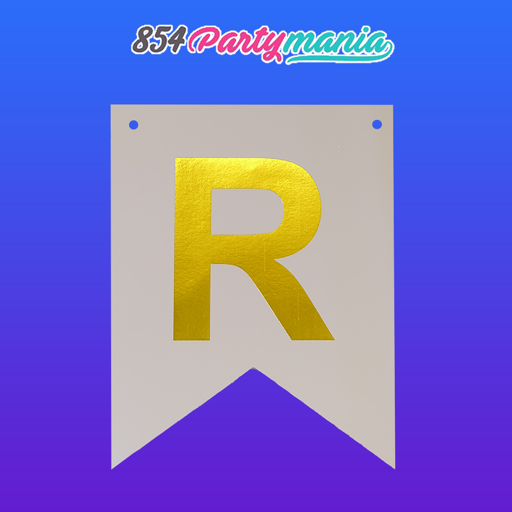 Letter and Number DIY Banner White