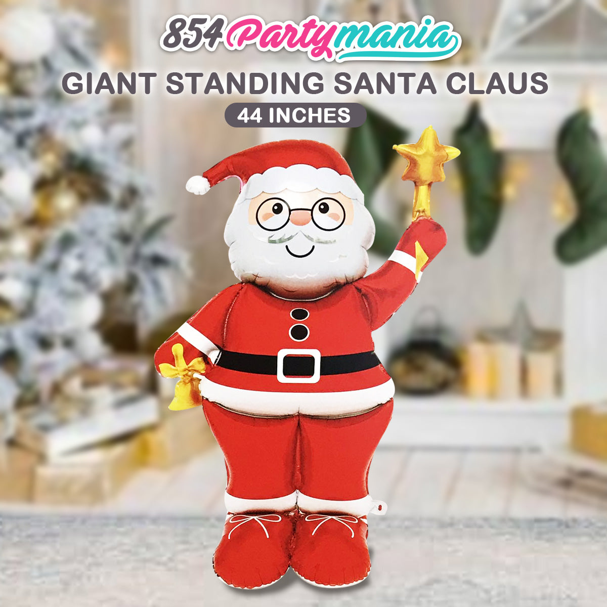 SANTA GIANT FOIL BALLOON STAND ALONE