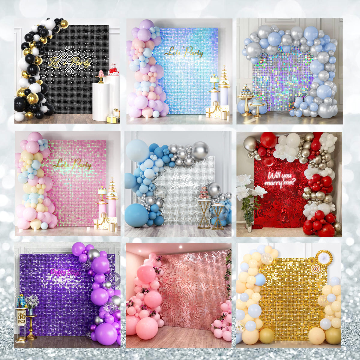 SHIMMER WALL BACKDROP SQUARE COLLECTION