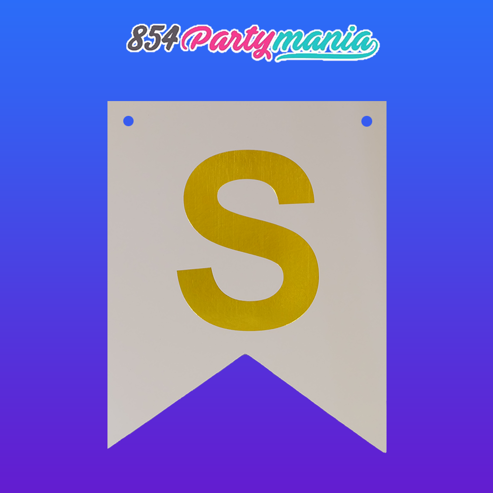 Letter and Number DIY Banner White