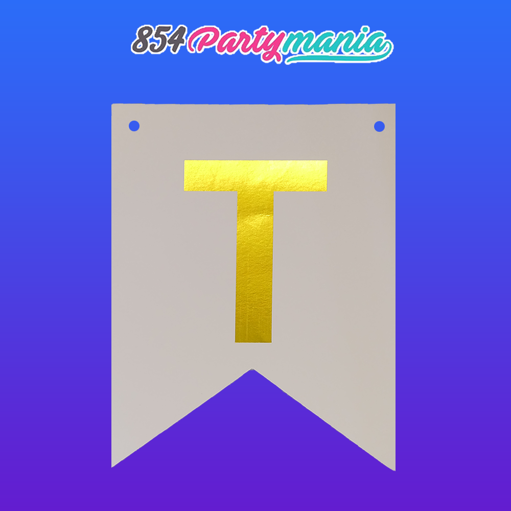 Letter and Number DIY Banner White