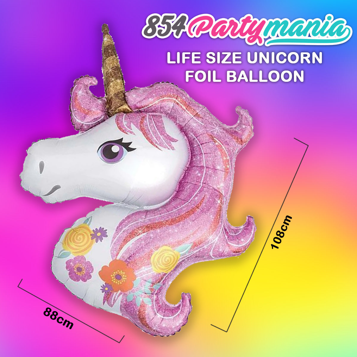 SHAPED FOIL BALLOON UNICORN