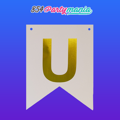 Letter and Number DIY Banner White