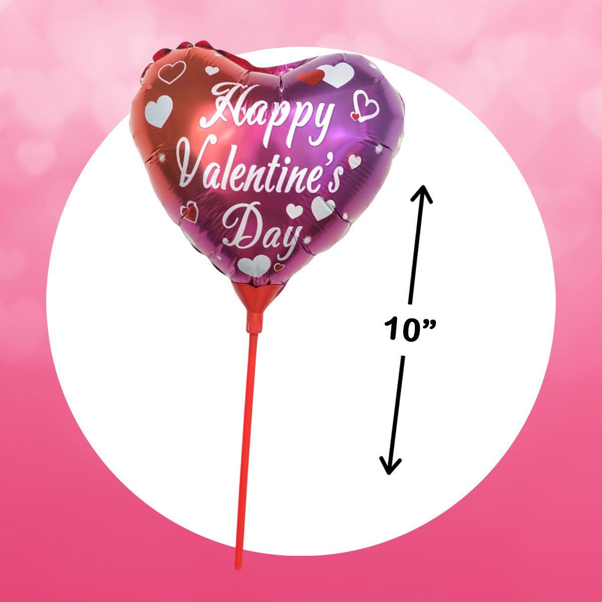 2025 Valentines Balloons 10" Foil with stick