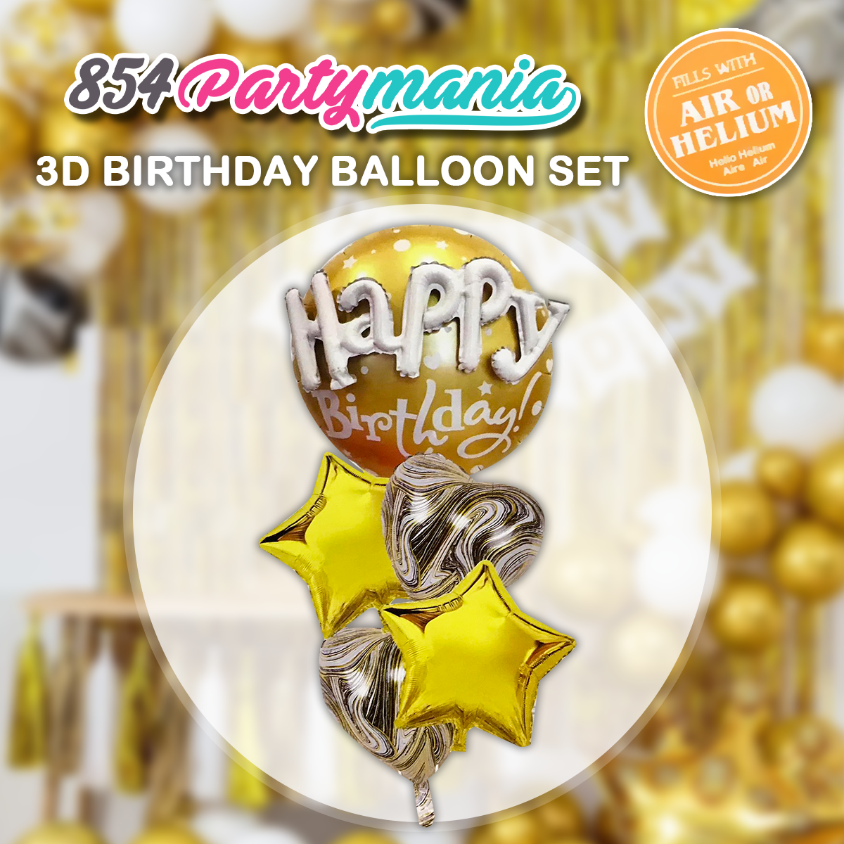 5 IN 1 BALLOON SET 3D HB BALLOON (sold by 10's)