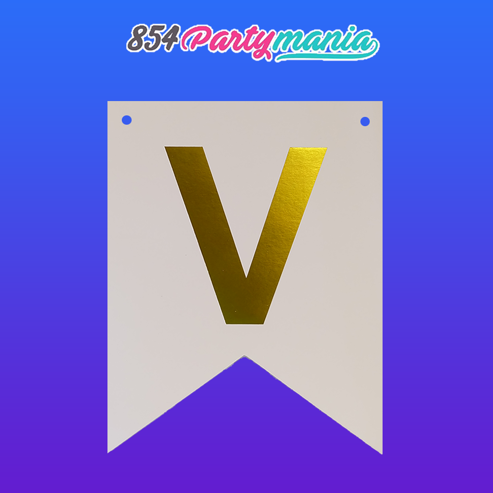 Letter and Number DIY Banner White