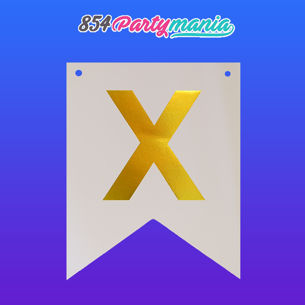 Letter and Number DIY Banner White